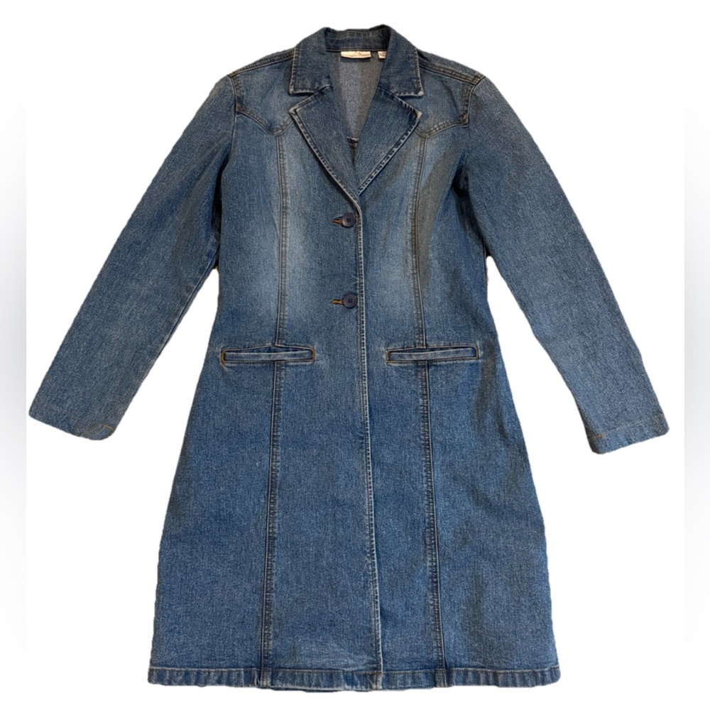 Halogen Denim Western Classic Long Length Blazer Jacket Women’s Size X-Small Y2K
